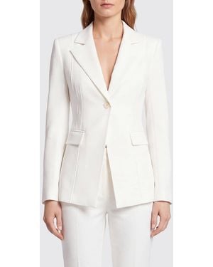 Patrizia Pepe Blazer De Botonadura Sencilla Y Corte Slim Con Solapas De Pico Y Bolsillos Con Solapa - Blanco