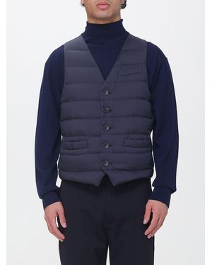 Herno V-Neck Quilted Nylon Down Gilet With Button Closure - Blue