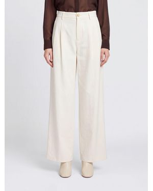 Jil Sander High-Waisted Pleated Wide-Leg Cotton Shorts - White