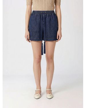 Valentino Vlogo Denim Jogging Shorts - Blue
