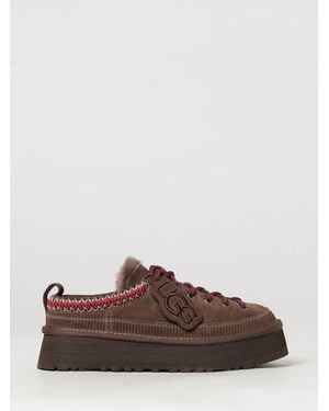 UGG Sabots Heritage En Suède Avec Semelle Plateforme Et Intérieur En Laine - Marron
