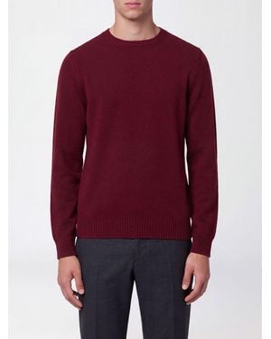 Drumohr Pullover Aus Reinem Kaschmir Mit Rundhalsausschnitt Und Rippbündchen - Rot