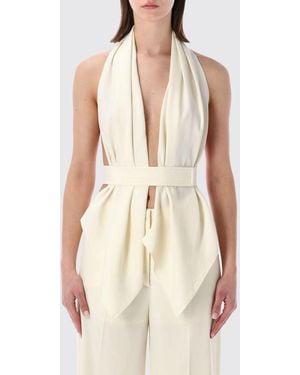 Alberta Ferretti Haut Ceinturé À Dos Nu - White