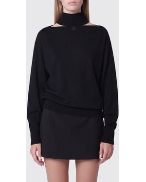 Courreges Courr&Egrave	Ges Rollkragenpullover Von Aus Merinowolle Mit Cut-Out-Detail Und Tonalem Logo - Blau