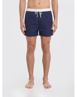 Ami Paris Technical Fabric Boxer Swim Trunks - Blue