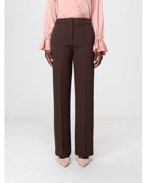 Hanita Pantalones De Sastre De Pernera Ancha En Crepé Con Talle Medio - Marrón
