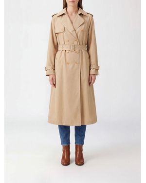 Ermanno Scervino Long Double-Breasted Trench Coat With Adjustable Waist Belt - Natural