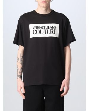 Versace Jeans Couture Zebra Rhinestone Logo T-Shirt in Gray