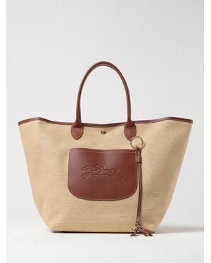 Longchamp Le Pliage Collection L Tasche Aus Bast Und Leder - Braun
