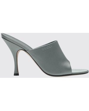 Gucci Satin Mules - Grey