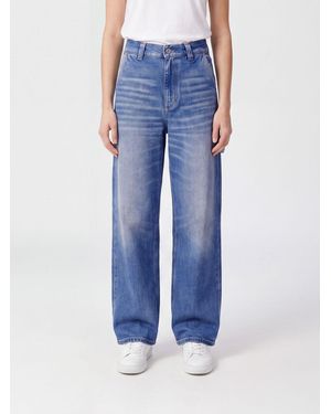 Haikure Vaqueros Boyfriend Sibilla De Talle Medio Con Cinco Bolsillos En Denim De Algodón - Azul