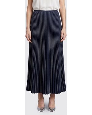 Fabiana Filippi High-Waisted Pleated Crêpe Midi Skirt - Blue