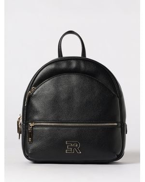 ERMANNO FIRENZE Grained Synthetic Leather Backpack - Black