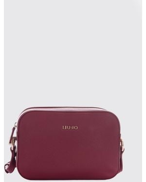 Liu Jo Synthetic Leather Camera Bag With Adjustable Strap And Logo - Purple
