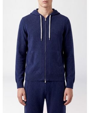 Brunello Cucinelli Reiner Kaschmir-Hoodie Mit Reißverschluss Von - Blau