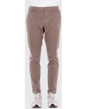 Dondup Cotton Slim Fit Trousers - Natural