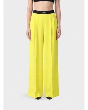 MSGM Pantalones Mujer - Amarillo