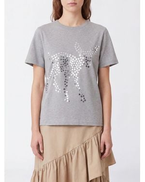 JW Anderson Camiseta De Algodón Con Estampado Gráfico De Estrellas - Gris