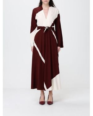 Alberta Ferretti Viscose Midi Dress - Red