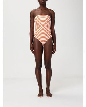 Jean Paul Gaultier Striped One-Piece Swimsuit - Natural