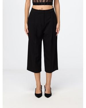 Elisabetta Franchi Mid-Rise Cropped Crêpe Trousers - Black
