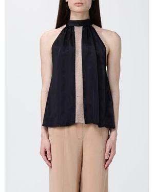 SIMONA CORSELLINI Satin And Rhinestone Top - Blue
