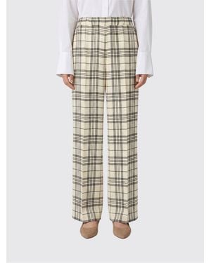 Jil Sander Check Viscose Palazzo Trousers - Natural