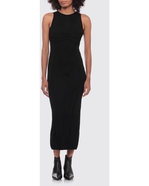 The Attico Off-The-Shoulder Slim Fit Jersey Sheath Midi Dress - Black