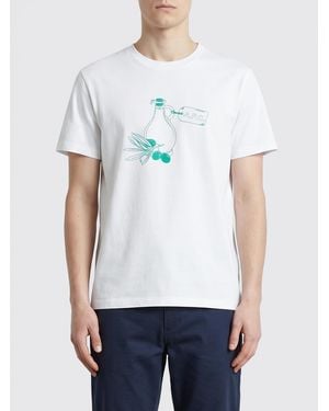 A.P.C. Camiseta De Algodón Estampada - Blanco