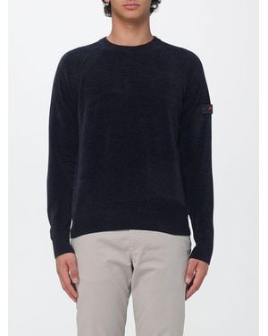 Peuterey Crew Neck Polyester Jumper With Long Sleeves And Ribbed Trims - Blue