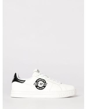 Versace Jeans Couture Leather Trainers With Logo - White