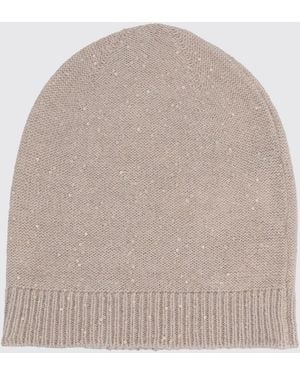 Fabiana Filippi Sequin Wool And Cashmere Blend Beanie - Natural