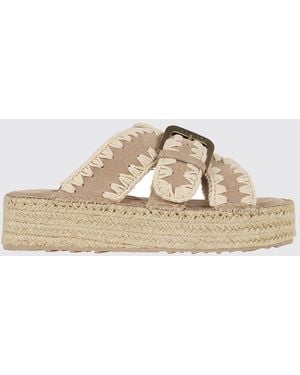 Mou Jute Suede Sandal - Natural