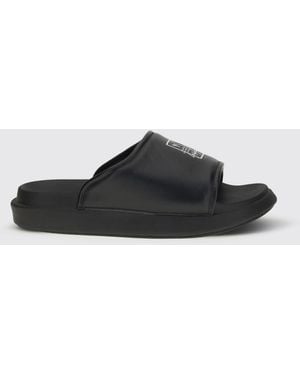 Y-3 Leather Sliders - Black