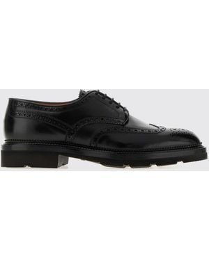 Santoni Smooth Leather Derby Shoes With Wingtip Brogue Detailing - White