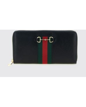 Gucci Horsebit Web Reißverschluss-Portemonnaie - Schwarz