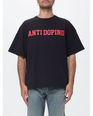 MSGM T-Shirt À Col Rond En Coton Coupe Décontractée Avec Imprimé Slogan Contrastant - Noir
