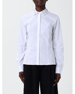 Liu Jo Cotton Poplin Shirt With Rhinestones - White