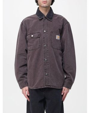 Carhartt Mitch Cotton Overshirt With Logo - Grey