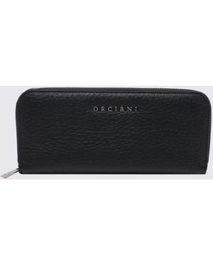 Orciani Hammered Leather Wallet - Black