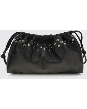 Pierre Hardy Twin Leather Clutch With Metal Eyelets - Black