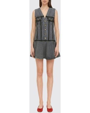 Ganni Rigid Mini Denim Dress - Multicolour