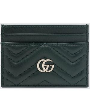 Gucci Gg Marmont Matelassé Nappa Card Holder - Green