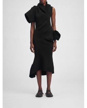 Issey Miyake Asymmetric Jersey Dress - Black