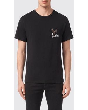 Billionaire Slim Fit Cotton T-Shirt With Contrast Embroidered Logo - Black
