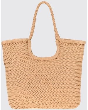 Dragon Diffusion Ns Diagonal Triple Jump Woven Buffalo Leather Tote Bag - Natural