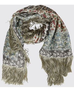 Faliero Sarti Animal Print Silk Blend Scarf - Grey