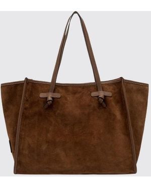 Gianni Chiarini Bolso De Hombro Marcella De Piel De Becerro Agamuzada - Marrón