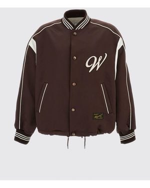 WOOYOUNGMI Polyester Bomber Jacket With Logo - Brown