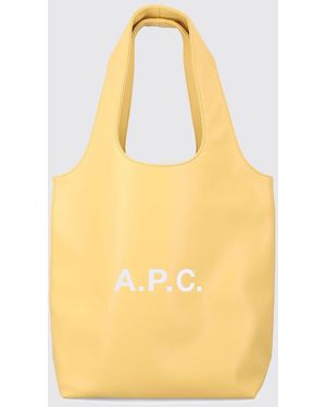A.P.C. Ninon Logo Faux Leather Shoulder Bag - Yellow